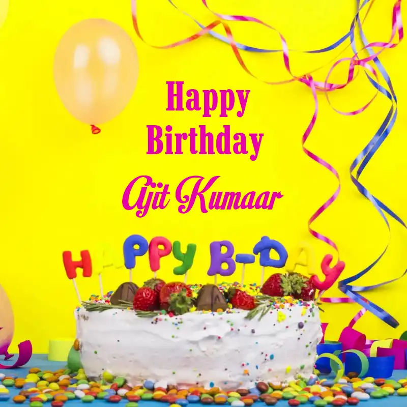 Happy Birthday Ajit Kumaar Cake Decoration Card